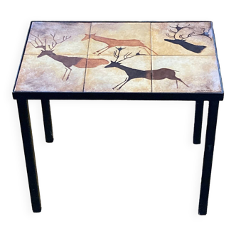 Wrought iron and ceramic coffee table