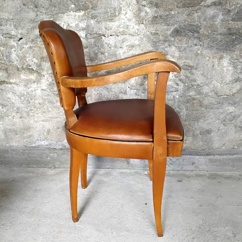 Pair of bridge armchairs with flower backs