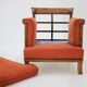 1930s art deco armchair with tabouret, czechoslovakia