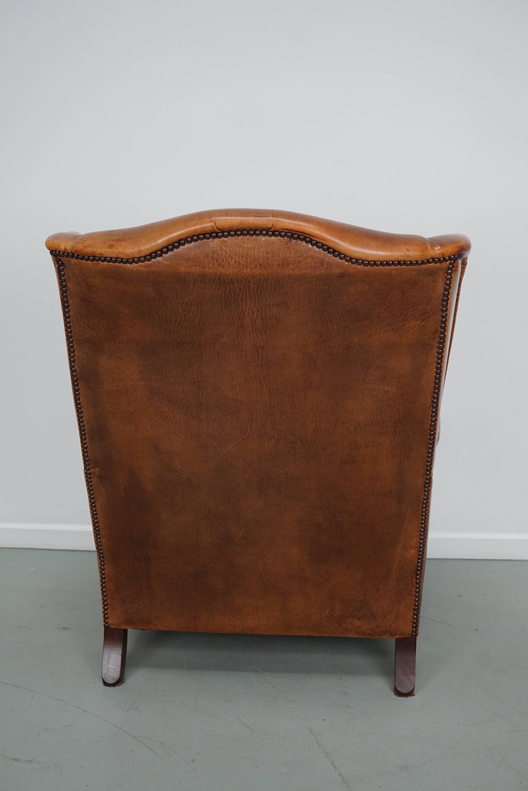 Vintage Dutch Cognac Colored Leather Club Chair