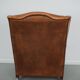 Fauteuil vintage hollandais en cuir cognac