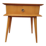 Vintage light wood bedside table