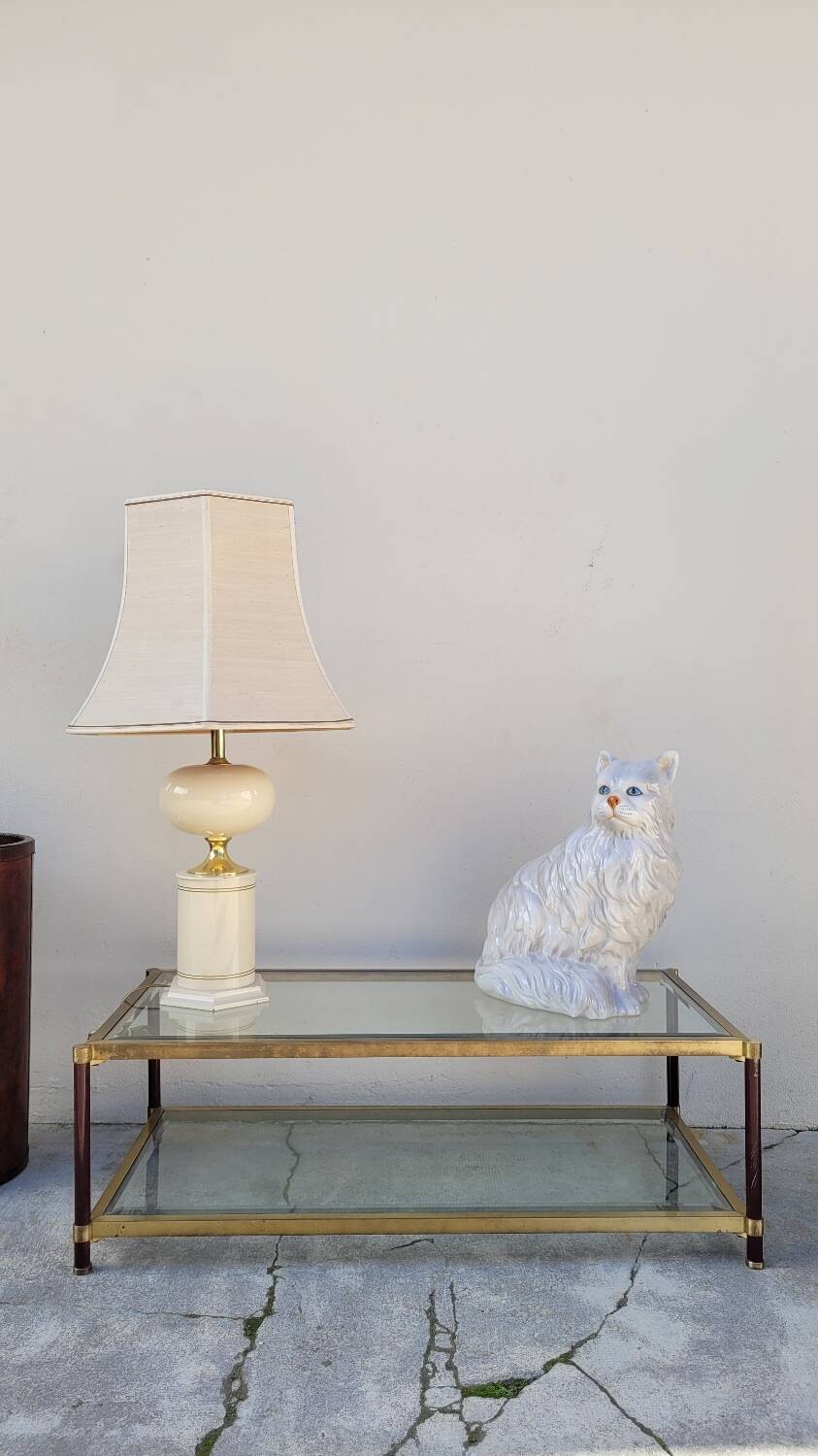 Jansen style brass designer coffee table - 1970s