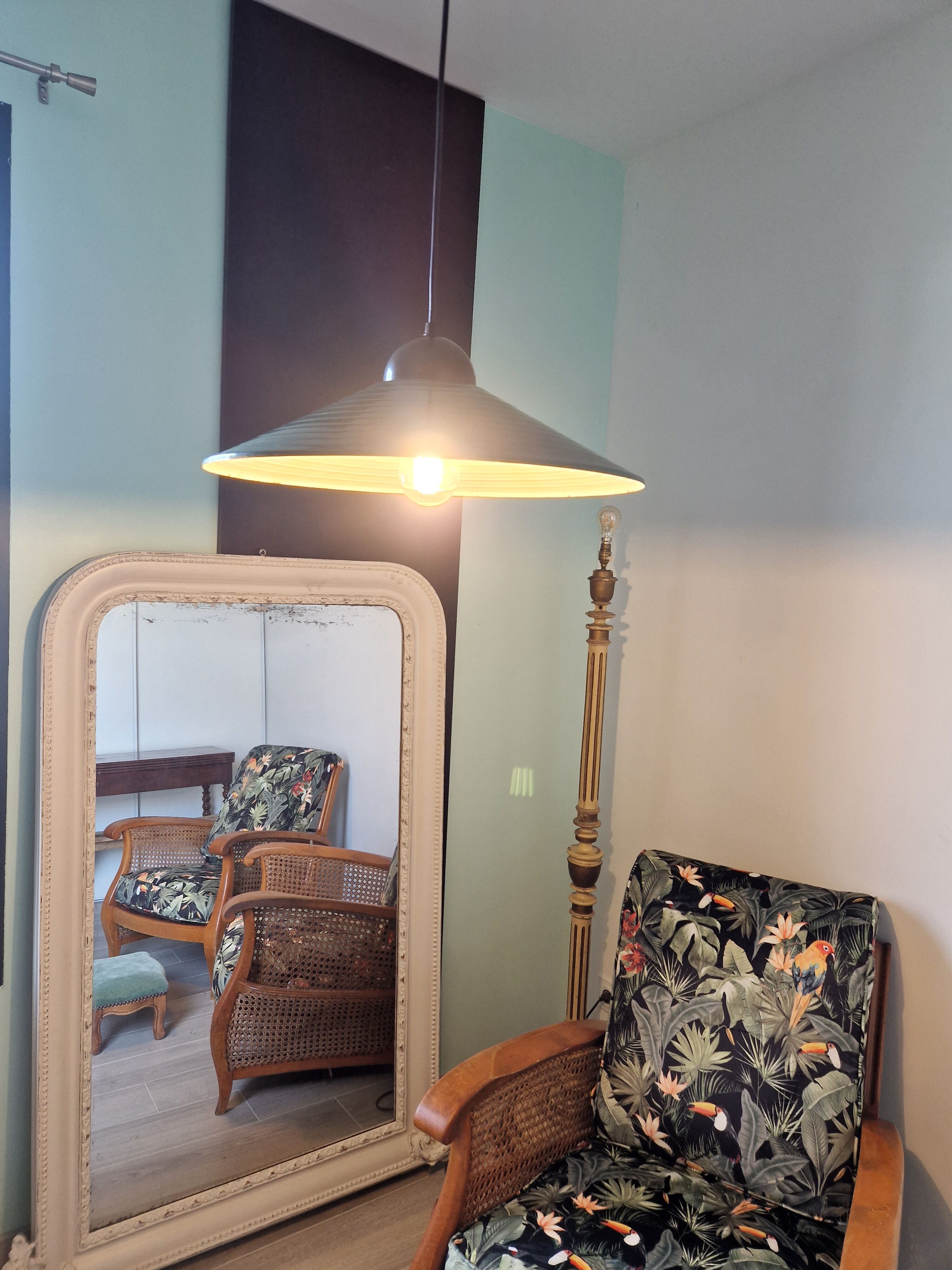 Suspension vintage verte