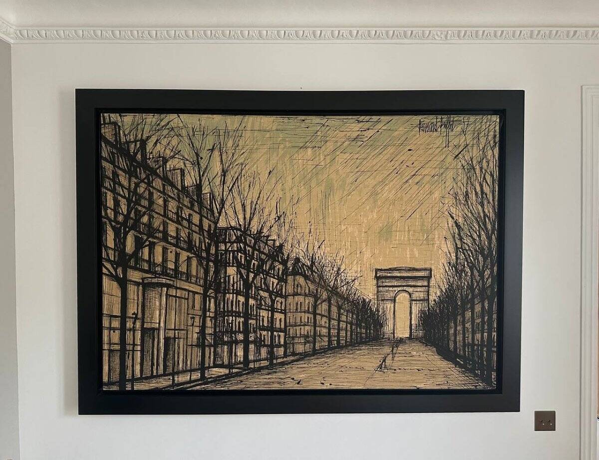 Bernard Buffet painting “Champs-Élysées and Arc de Triomphe” Print on t