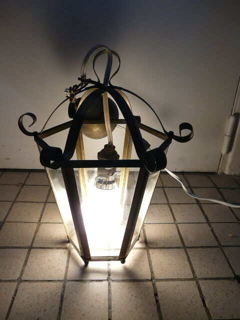 Brass lantern pendant lamp