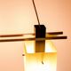 1960s Italian Stilnovo ceiling pendant with opaline glass shades and brass details