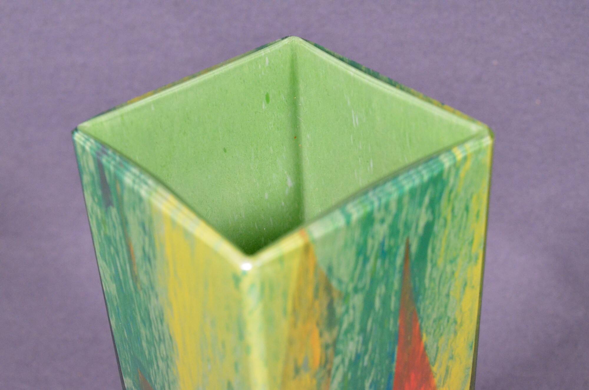 Vase La Rochère en verre soufflé polychrome, années 1970