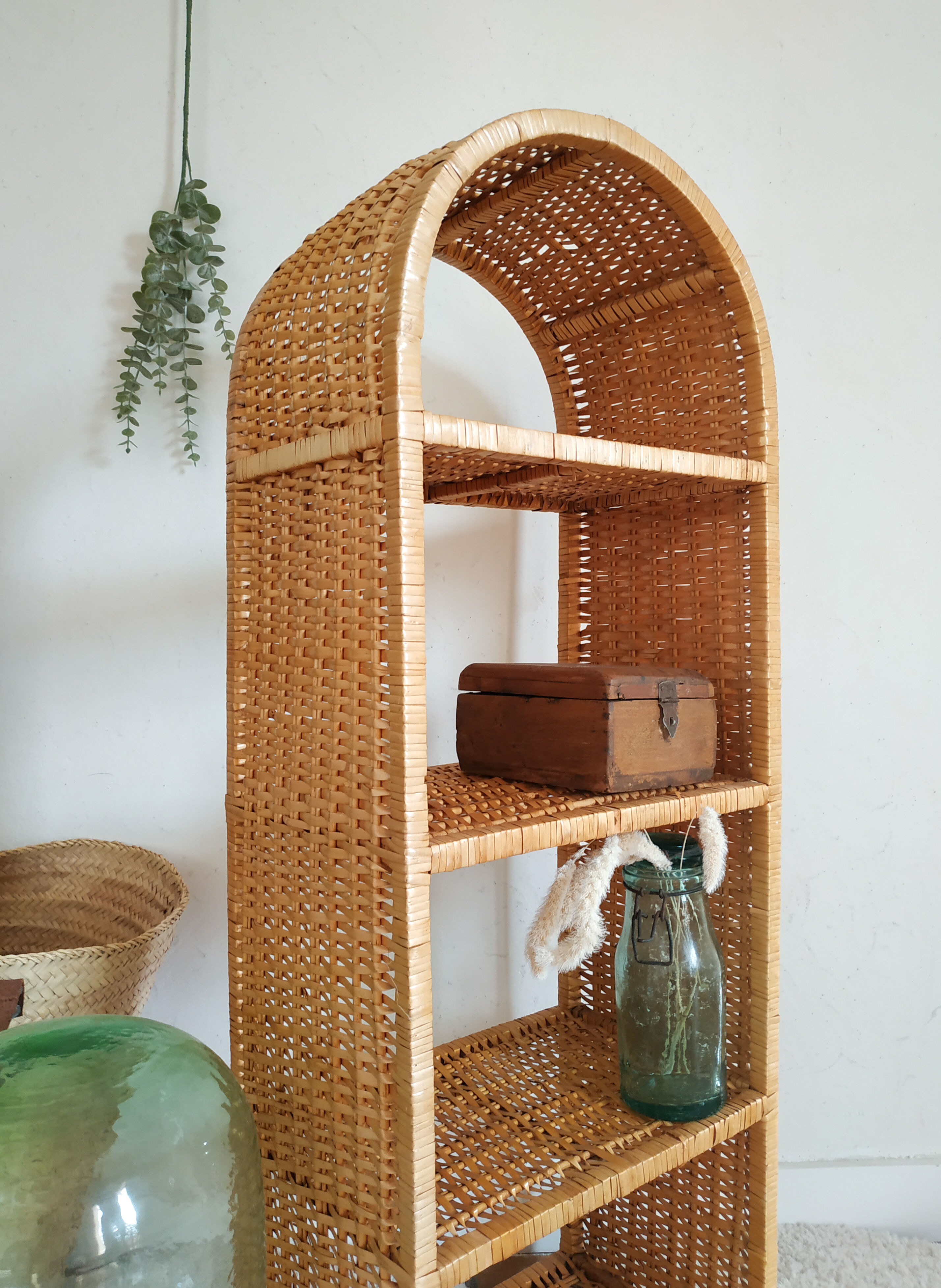 Vintage rattan shelf