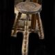 Tabouret bois bas vintage TBE