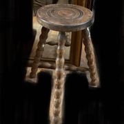 Vintage low wooden stool TBE