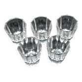 Baccarat lot de 5 verres à liqueur art déco en cristal taillé à pans coupés pour cave à liqueur
