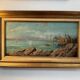 Peinture à l'huile vintage de paysage marin impressionniste français