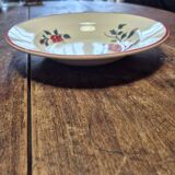 Shallow bowl half porcelain Badonviller rose pattern