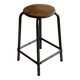 Old workshop stool in steel and beech