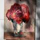 Tableau bouquet of red roses around 1940 by francis etienne