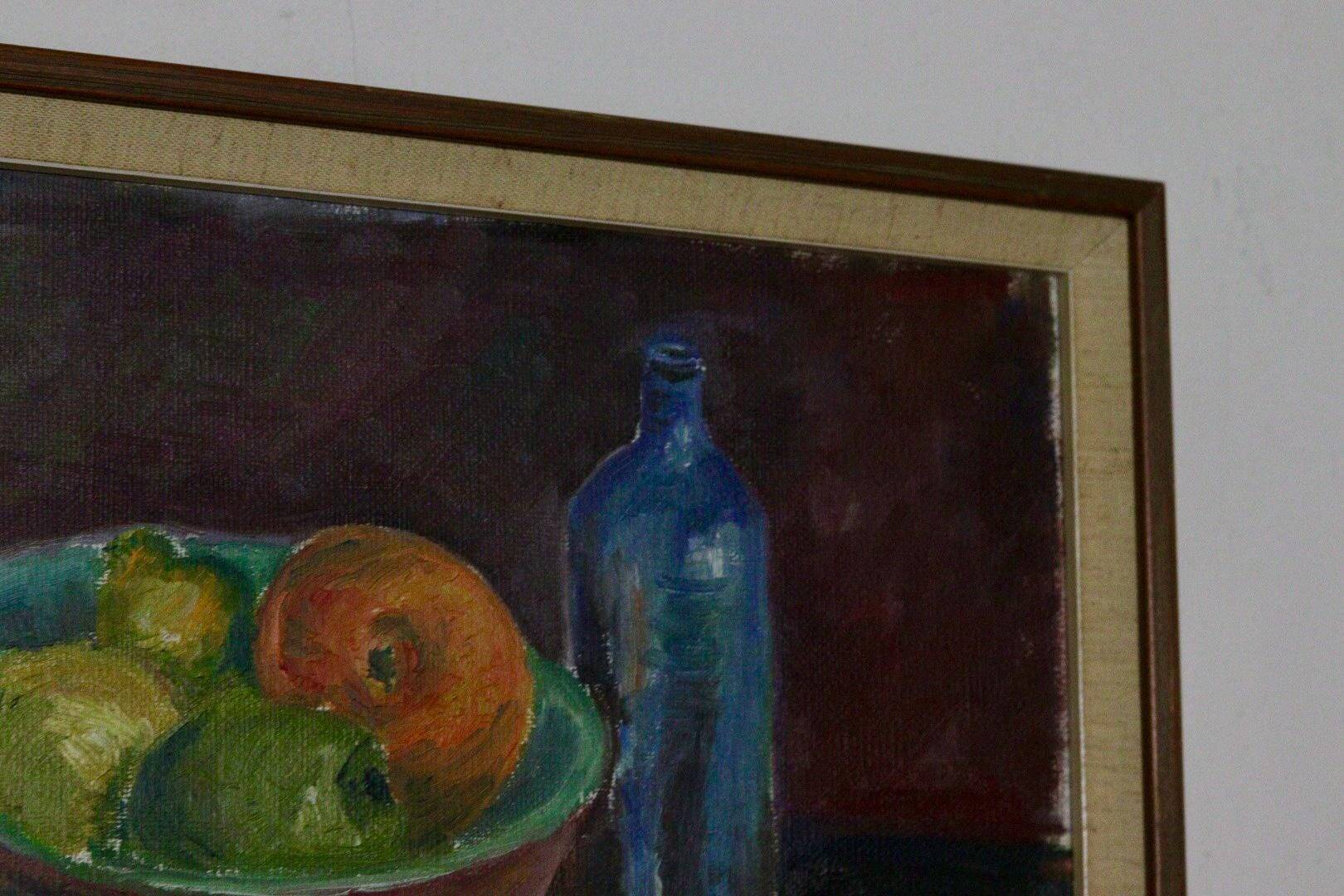 "Still Life, Bottle and Fruits" by Denoran