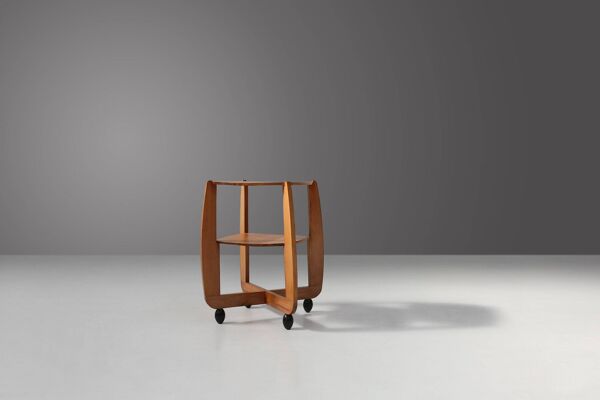 Table d'appoint en bois de hêtre école d'Amsterdam, Pays-Bas, années 1920