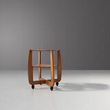 Amsterdam School beech wooden Side Table, The Netherlands 1920s