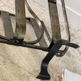 Brutalist vintage steel magazine rack