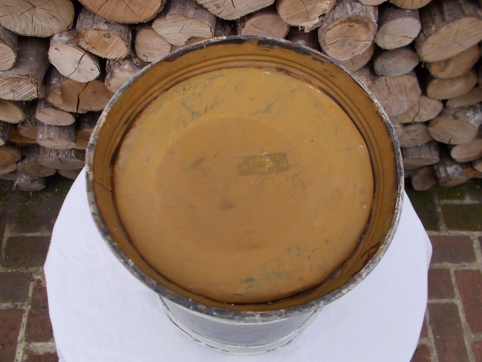 Vintage tin flower pot bucket