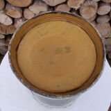 Seau pot de fleurs fer blanc vintage