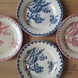 4 Terre de Fer Chardons soup plates