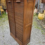 Antique double curtain cabinet in oak (internal drawers)
