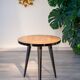 50s tripod pedestal table, side table, wood and coated metal
