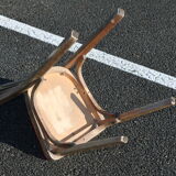 8 chairs Baumann No. 12 red beech skai way