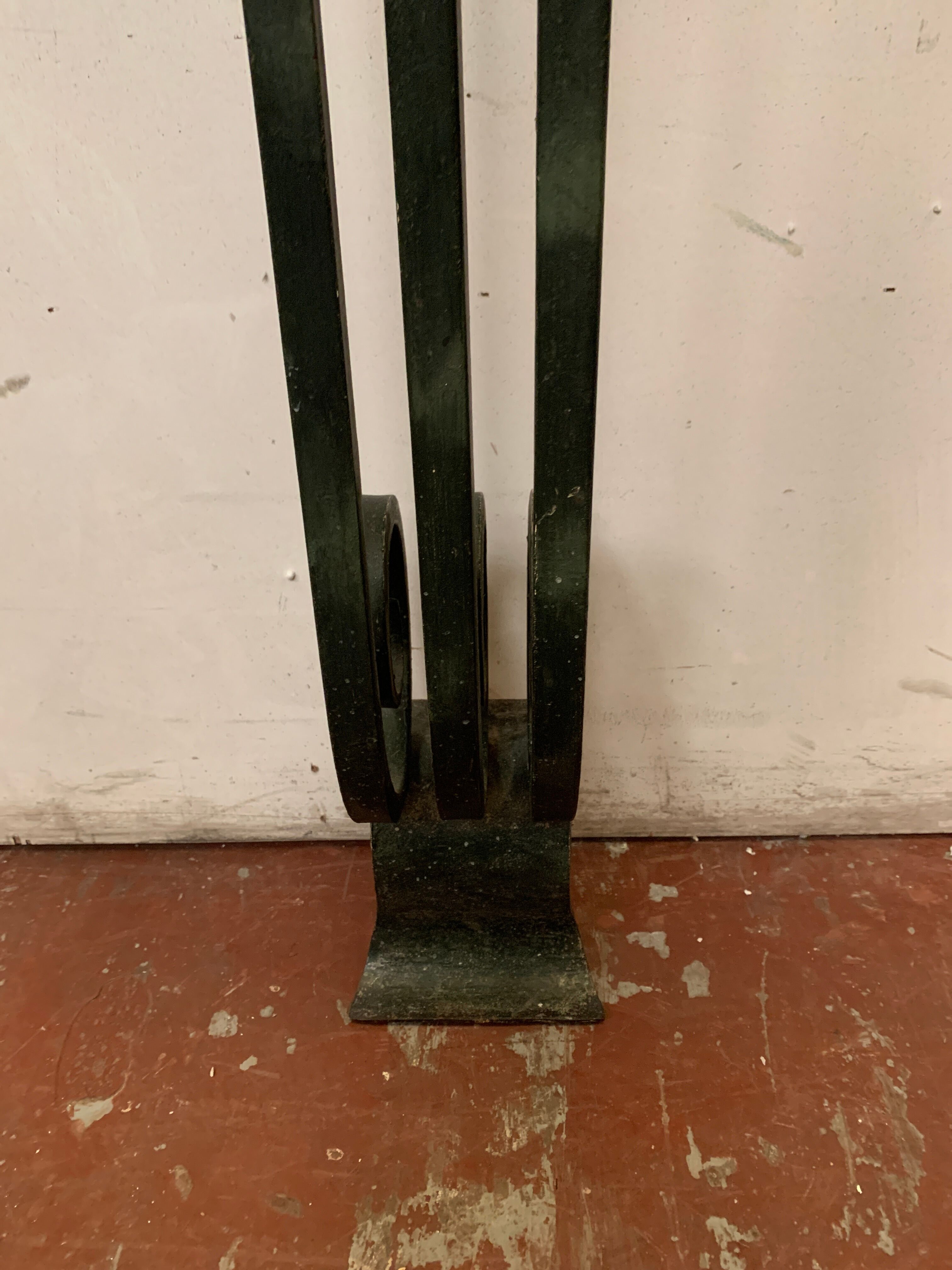 Art Deco console in wrought iron hammered XX century