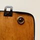 Vintage wall-mounted coat rack in wood and chrome metal with mirror