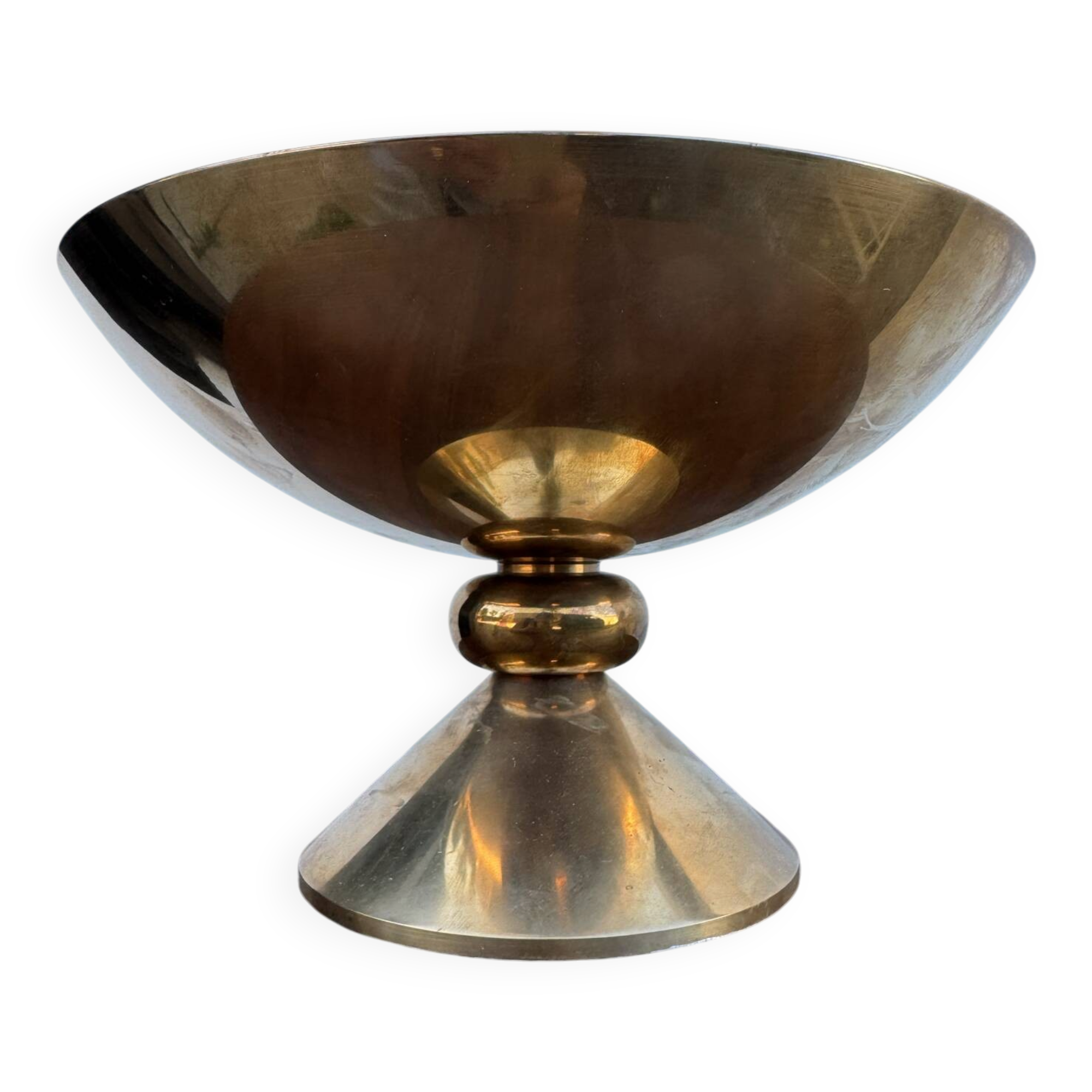 Lampe à poser halogène bronze massif années 80