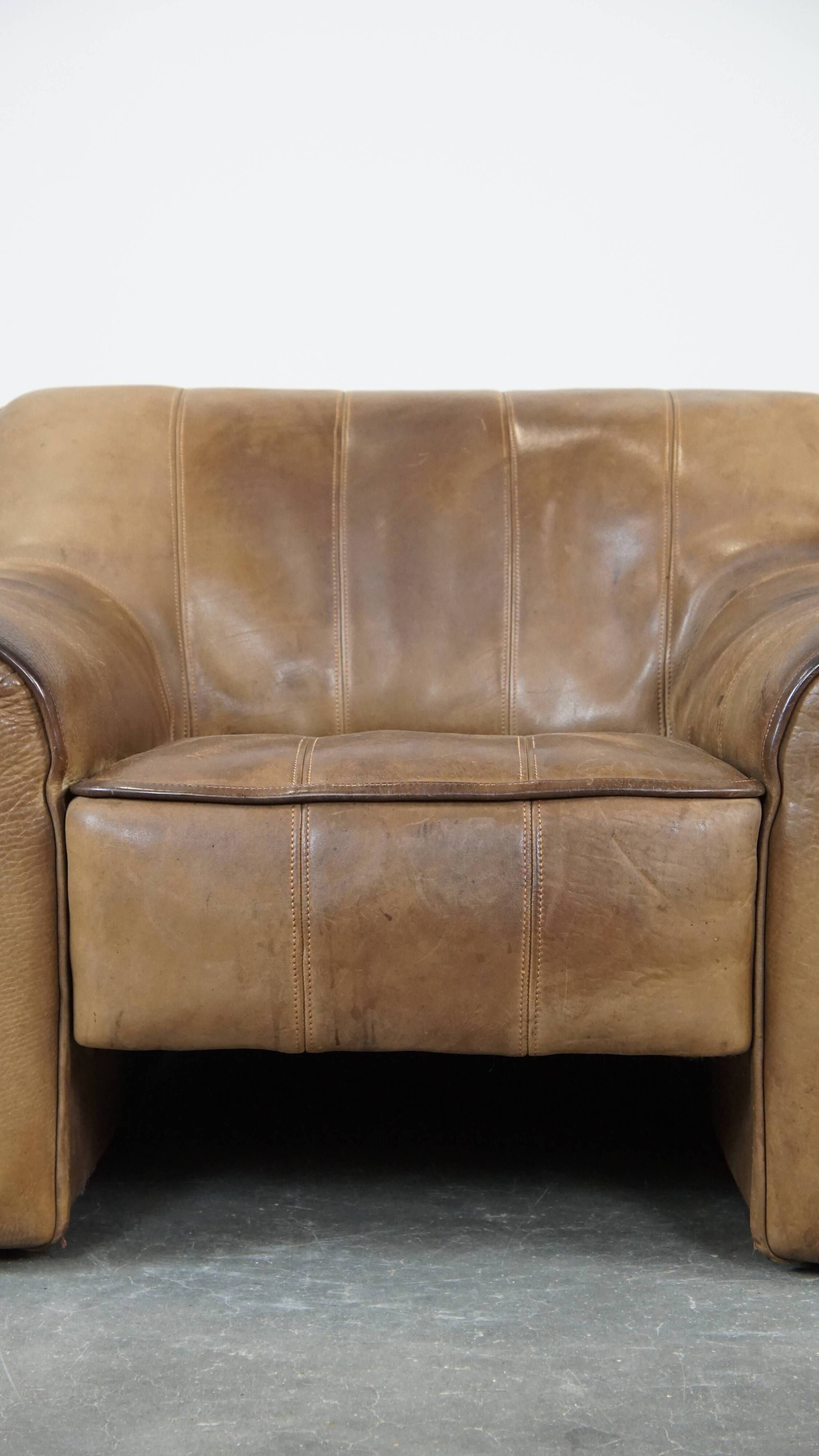 70s vintage buffalo leather design armchair from De Sede model DS44