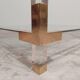Set of 2 coffee tables in acrylic glass and brass, 1970s