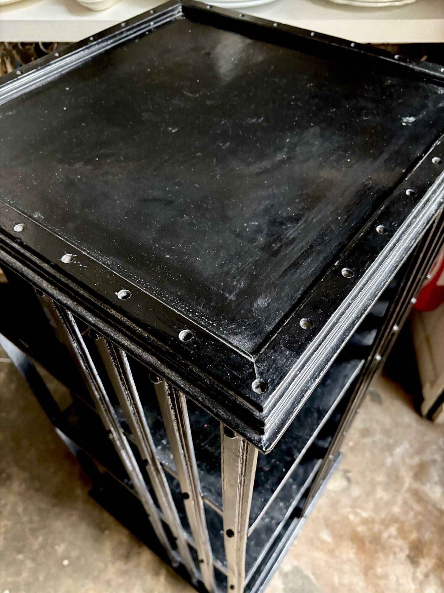 Napoleon III rotating bookcase in black wood