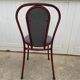 Metallic burgundy bistro chair for restaurants and communities with gray fabric