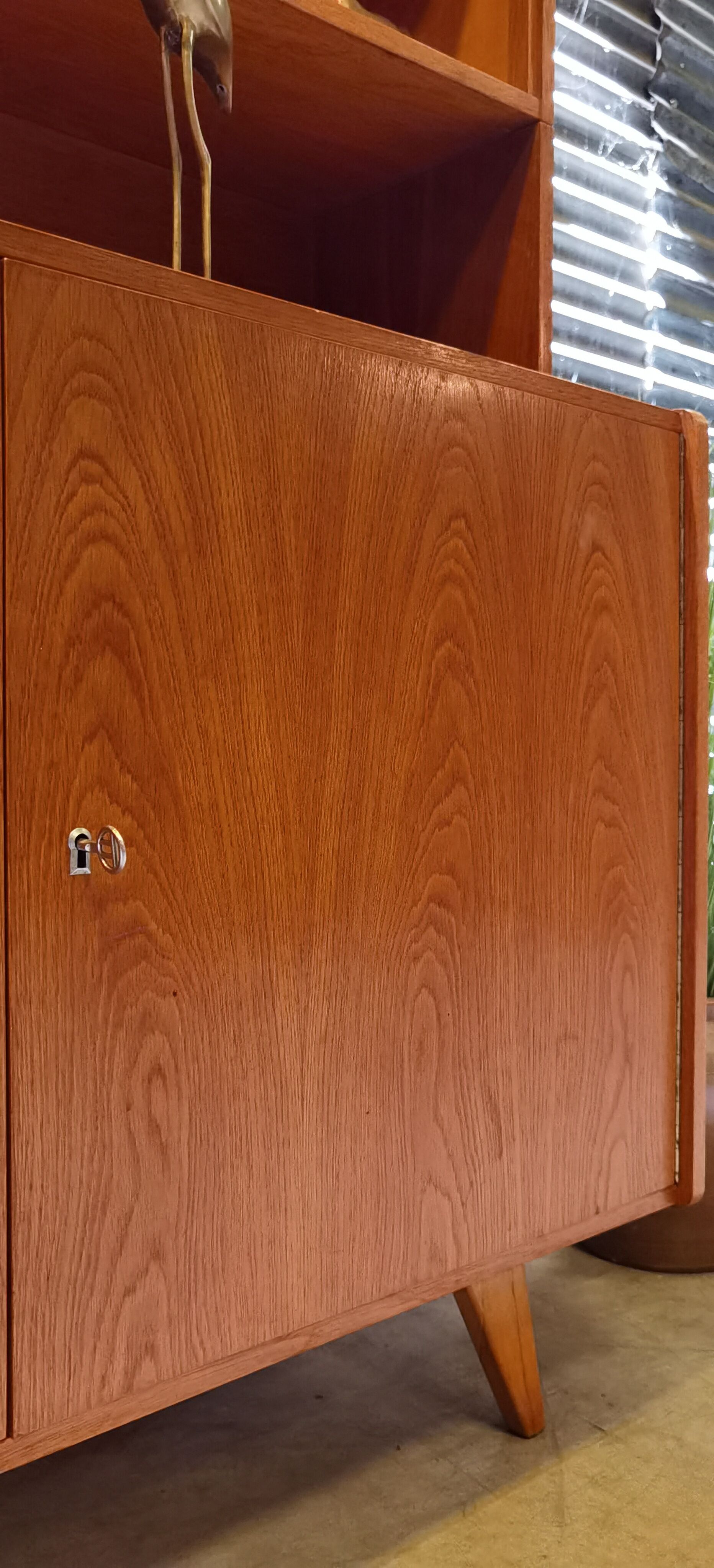 High buffet Biblitheque compass feet U 450 by Jiri Jiroutek for Interier Praha 1960