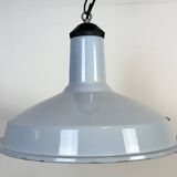 Industrial Light Blue Enamel Factory Pendant Lamp, 1960s