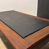 Vintage oak and slate coffee table