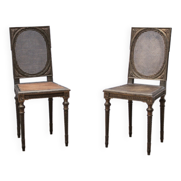 Paire de chaises vintage Louis XVI