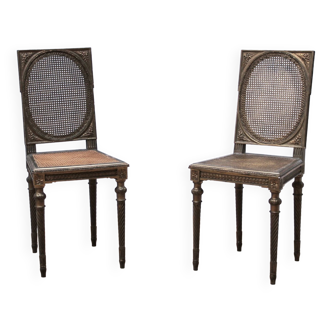 Paire de chaises vintage Louis XVI