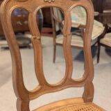 6 Louis XV oak caned chairs