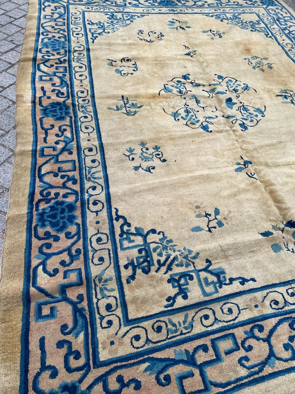 Tapis ancien chinois pékin fait main 194x260 cm