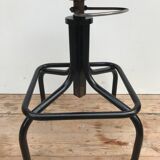 Former HELIOLITHE 50s adjustable Metal & wood Vintage shop stool