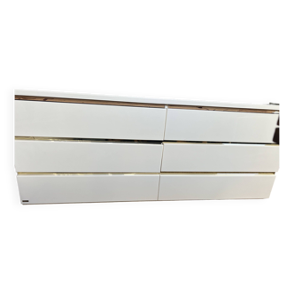 Designer white lacquered chest of drawers Eric Maville (unique)