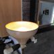 Lampadaire vintage marbre tissu année 50