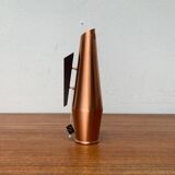 Carafe Vase Cooper and Teak German Mid-Century, 1950s