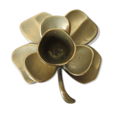 Flower candle "4-leaf clover" in 70s brass