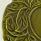 Vintage plate with olive green foliage relief